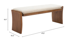 Lafa Beige Bench - Ornate Home