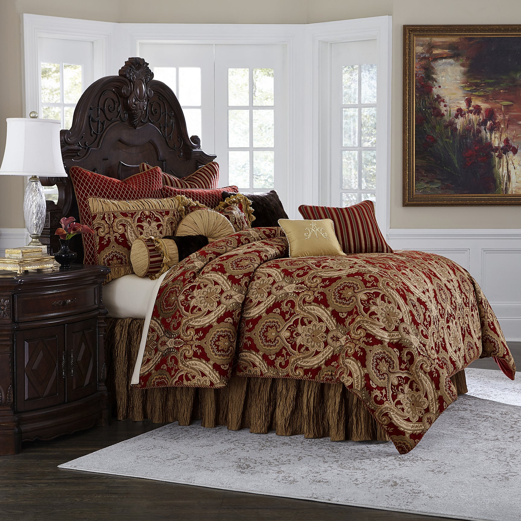Lafayette Red Comforter Set - Ornate Home