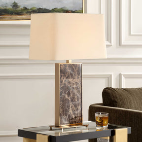 Lafferty Brass/Brown Marble Table Lamp - Ornate Home