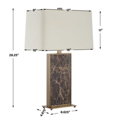 Lafferty Brass/Brown Marble Table Lamp - Ornate Home
