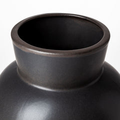 Laforge Black 11.4"H Ceramic Vase - Ornate Home