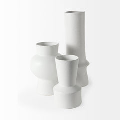 Laforge Medium White Ceramic Vase - Ornate Home