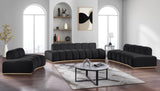 Laguna Black/Natural 106" Velvet Upholstered Sofa - Ornate Home