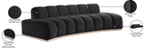 Laguna Black/Natural 106" Velvet Upholstered Sofa - Ornate Home