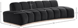 Laguna Black/Natural 106" Velvet Upholstered Sofa - Ornate Home