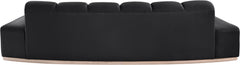 Laguna Black/Natural 106" Velvet Upholstered Sofa - Ornate Home
