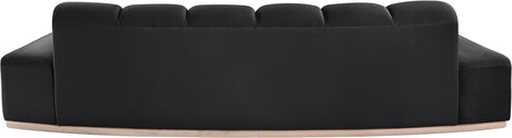 Laguna Black/Natural 106" Velvet Upholstered Sofa - Ornate Home