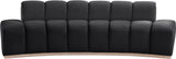 Laguna Black/Natural 106" Velvet Upholstered Sofa - Ornate Home