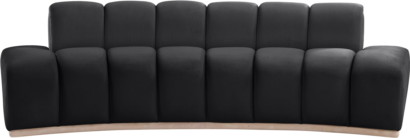 Laguna Black/Natural 106" Velvet Upholstered Sofa - Ornate Home