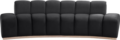 Laguna Black/Natural 106" Velvet Upholstered Sofa - Ornate Home