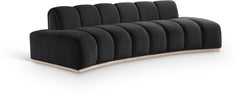 Laguna Black/Natural 106" Velvet Upholstered Sofa - Ornate Home