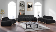 Laguna Black/Natural 78.5" Velvet Upholstered Loveseat - Ornate Home