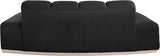 Laguna Black/Natural 78.5" Velvet Upholstered Loveseat - Ornate Home