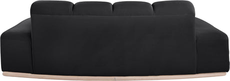 Laguna Black/Natural 78.5" Velvet Upholstered Loveseat - Ornate Home
