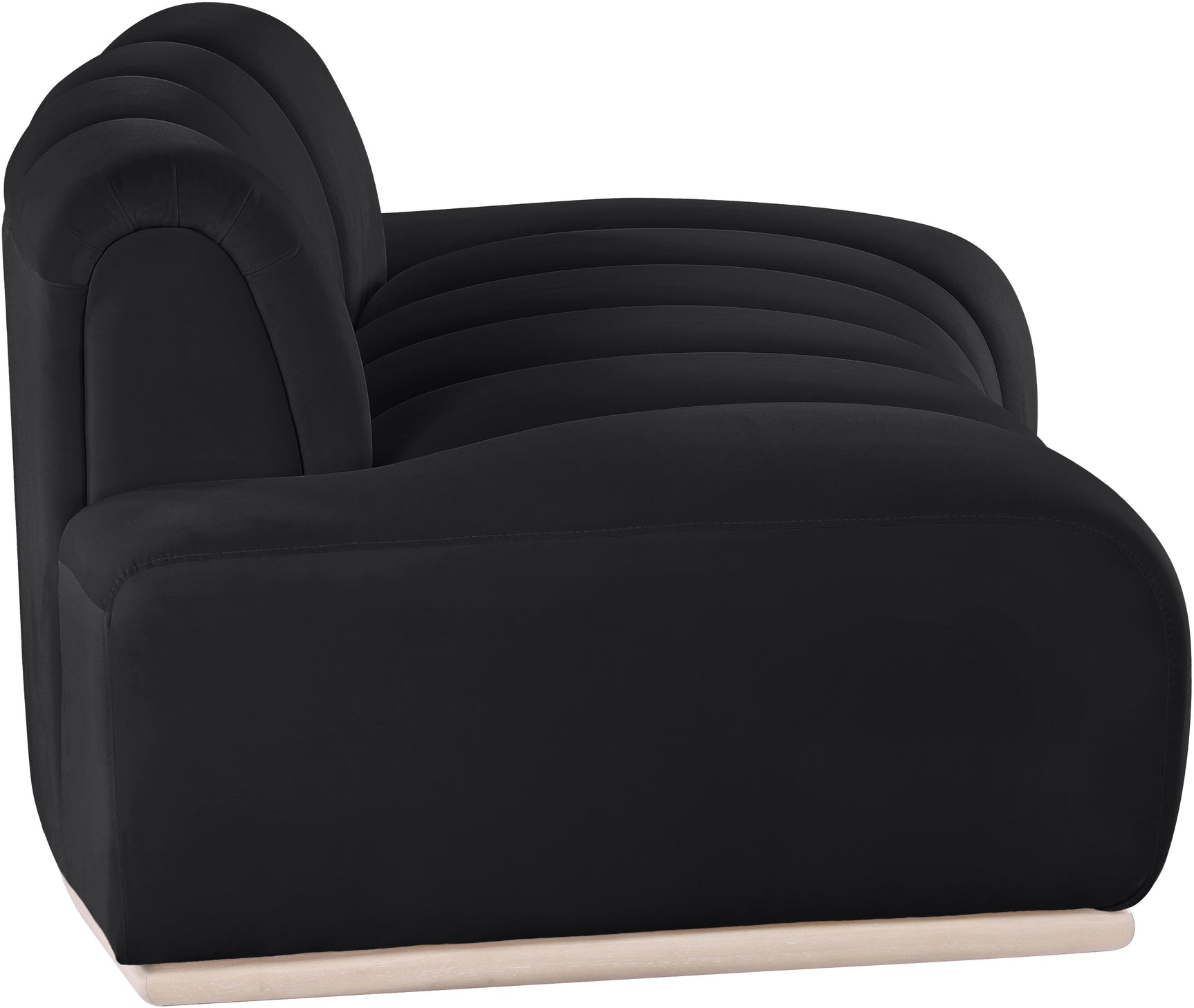 Laguna Black/Natural 78.5" Velvet Upholstered Loveseat - Ornate Home