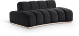 Laguna Black/Natural 78.5" Velvet Upholstered Loveseat - Ornate Home