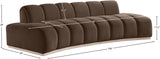 Laguna Brown/Natural 106" Velvet Upholstered Sofa - Ornate Home