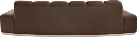 Laguna Brown/Natural 106" Velvet Upholstered Sofa - Ornate Home