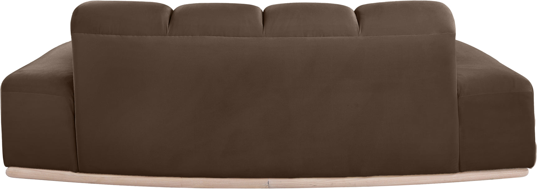 Laguna Brown/Natural 78.5" Velvet Upholstered Loveseat - Ornate Home