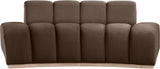 Laguna Brown/Natural 78.5" Velvet Upholstered Loveseat - Ornate Home