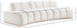 Laguna Cream/Natural 106" Velvet Upholstered Sofa - Ornate Home