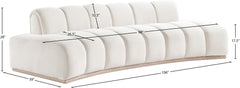 Laguna Cream/Natural 106" Velvet Upholstered Sofa - Ornate Home