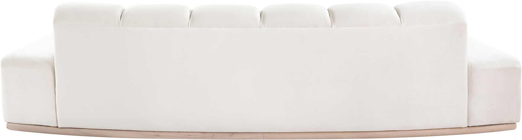 Laguna Cream/Natural 106" Velvet Upholstered Sofa - Ornate Home
