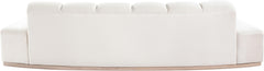 Laguna Cream/Natural 106" Velvet Upholstered Sofa - Ornate Home
