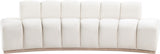 Laguna Cream/Natural 106" Velvet Upholstered Sofa - Ornate Home
