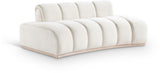 Laguna Cream/Natural 78.5" Velvet Upholstered Loveseat - Ornate Home