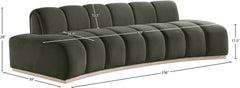 Laguna Green/Natural 106" Velvet Upholstered Sofa - Ornate Home