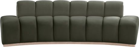 Laguna Green/Natural 106" Velvet Upholstered Sofa - Ornate Home