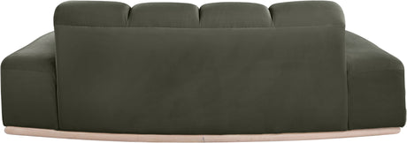 Laguna Green/Natural 78.5" Velvet Upholstered Loveseat - Ornate Home