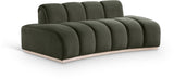 Laguna Green/Natural 78.5" Velvet Upholstered Loveseat - Ornate Home