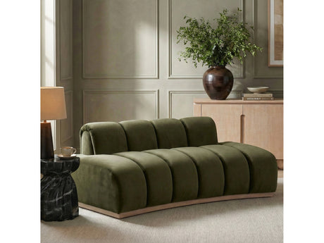 Laguna Green/Natural 78.5" Velvet Upholstered Loveseat - Ornate Home