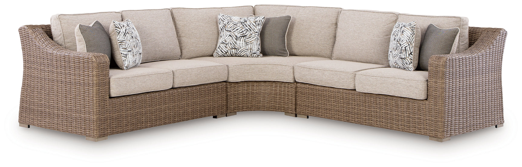 Laguna Heights Beige 3-Piece Outdoor Sectional - Ornate Home