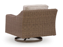 Laguna Heights Beige 4-Piece Outdoor Seating Set (Sofa, Loveseat & 2 Swivel Lounge) - Ornate Home