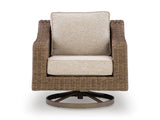 Laguna Heights Beige 3-Piece Outdoor Seating Set (Sofa & 2 Swivel Lounge) - Ornate Home