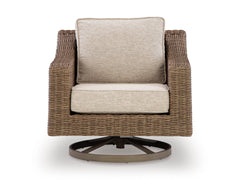 Laguna Heights Beige 4-Piece Outdoor Seating Set (Sofa, Loveseat & 2 Swivel Lounge) - Ornate Home