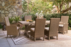 Laguna Heights Beige 7-Piece Outdoor Dining Set - Ornate Home