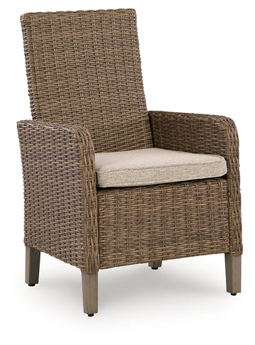 Laguna Heights Beige Outdoor Arm Chair with Cushion (Set of 2) - Ornate Home