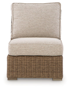 Laguna Heights Beige Outdoor Armless Chair with Cushion - Ornate Home