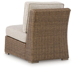 Laguna Heights Beige Outdoor Armless Chair with Cushion - Ornate Home