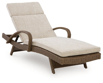 Laguna Heights Beige Outdoor Chaise Lounge with Cushion - Ornate Home