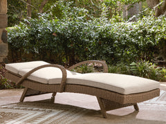 Laguna Heights Beige Outdoor Chaise Lounge with Cushion - Ornate Home