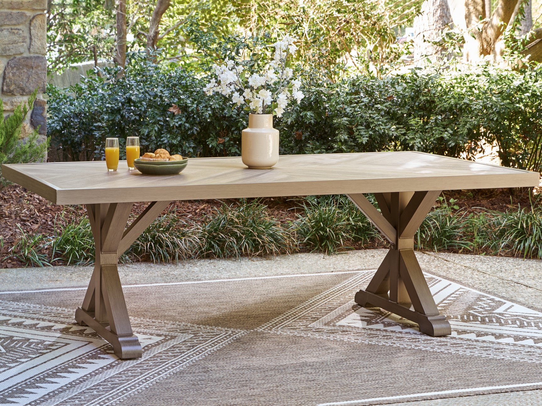 Laguna Heights Beige Outdoor Dining Table - Ornate Home