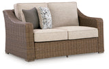 Laguna Heights Beige Outdoor Loveseat with Cushion - Ornate Home