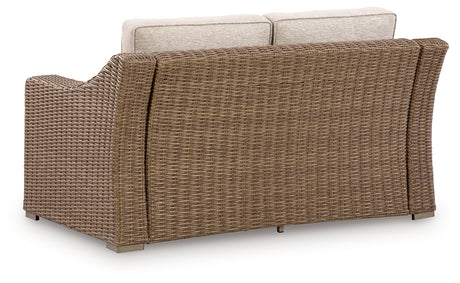 Laguna Heights Beige Outdoor Loveseat with Cushion - Ornate Home