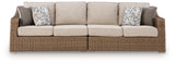 Laguna Heights Beige Outdoor Raf/Laf Loveseat with Cushion (Set of 2) - Ornate Home