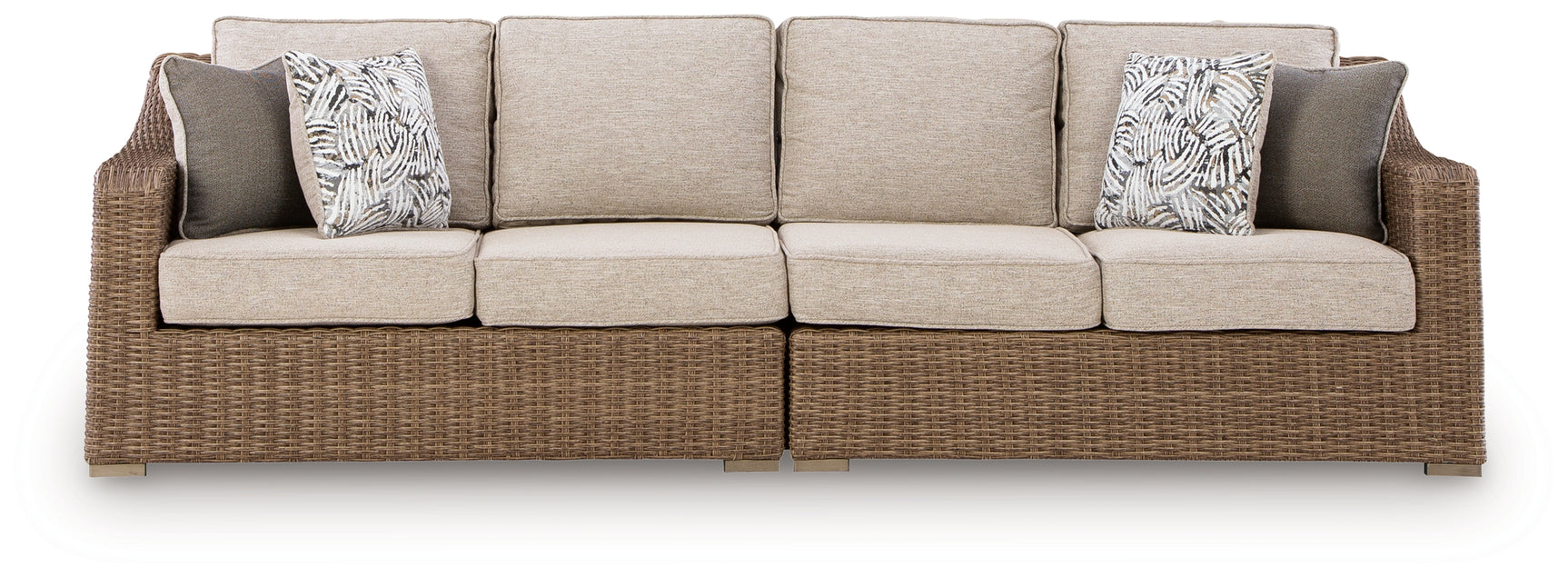 Laguna Heights Beige Outdoor Raf/Laf Loveseat with Cushion (Set of 2) - Ornate Home